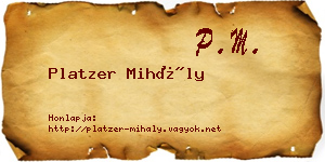 Platzer Mihály névjegykártya